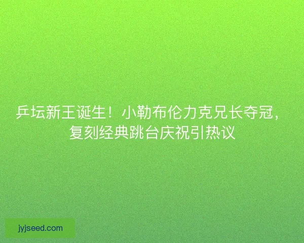乒坛新王诞生！小勒布伦力克兄长夺冠，复刻经典跳台庆祝引热议